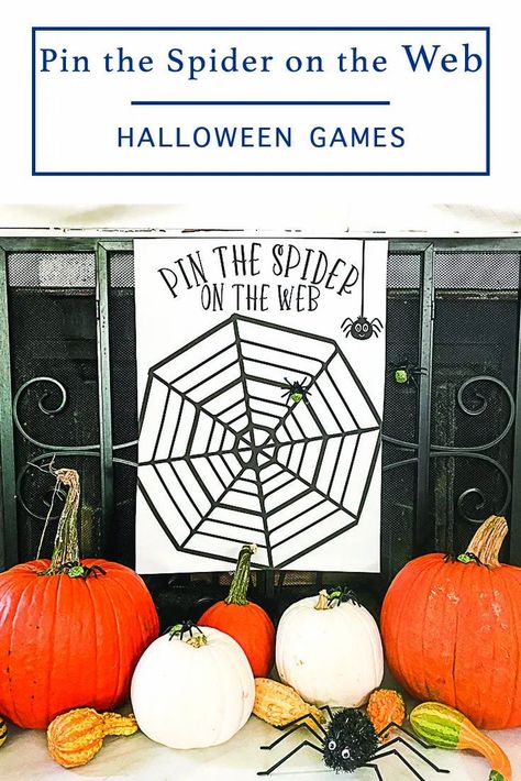 Hula Hoop Spider Web Game, Pin The Spider On The Web Diy, Pin The Spider On The Web, Kindergarten Fall Party, 2nd Grade Halloween Party, Halloween Theme Ideas, 2nd Grade Halloween, Costume Ideas Party, Classroom Party Games