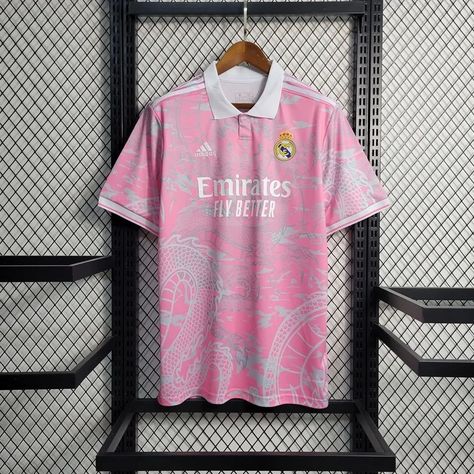 Real Madrid T Shirt, Pink Football Shirt, Real Mardid, Football Things, Real Madrid Shirt, Soccer Camp, Chelsea Liverpool, Quincenera Dresses, Pink Football