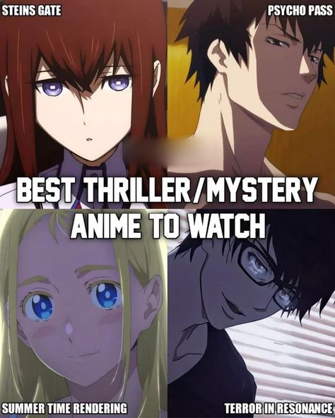 Best thriller/mystery anime to watch Mystery Anime, Thriller Anime, Anime Watch List, Detective Movies, Top 5 Anime, Terror In Resonance, Slice Of Life Anime, Animes To Watch, Anime To Watch