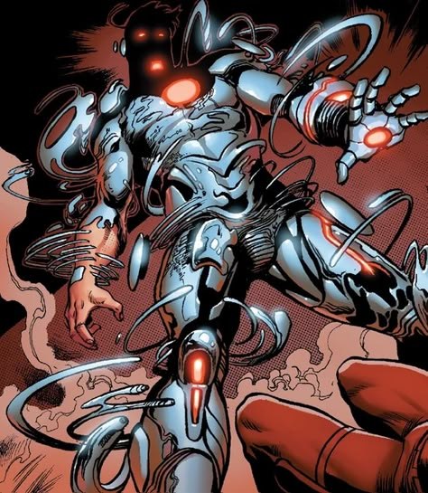 Iron Man Nanotech, Superior Iron Man Art, Iron Man Genderbend, Superior Iron Man Comic, Ultron Pfp, Ultron Fanart, Iron Man Pfp, Ultron Comic, Iron Man Comic Art