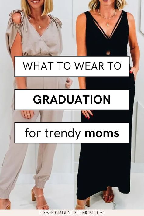 Celebrate in style with our Chic & Classy Graduation Outfits For Mothers. Whether you're attending a College Graduation or need a High School Graduation Outfit, our guide has the best looks for High School Moms. Find elegant Graduation Attire that ensures you look fabulous while celebrating your child's achievements. Graduation Outfit Trousers Women, Graduation Outfits For Mom, What To Wear For Graduation, Graduation Outfits For Mothers, Classy Graduation Outfit, School Graduation Outfit, Graduation Dress For Mom, Outfits For Mothers, Convocation Outfit