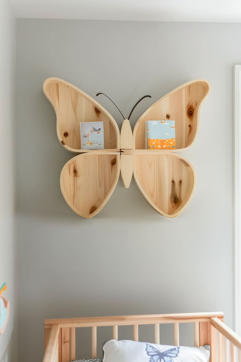 32 Cute Butterfly Nursery Ideas for a Charming Room Girl Nursery Accessories, Simple Butterfly Nursery, Floral And Butterfly Nursery, Butterfly Garden Nursery, Butterfly Theme Nursery, Butterfly Nursery Baby Girl, Bag Shop Interior, Butterfly Nursery Ideas, Butterfly Nursery Themes