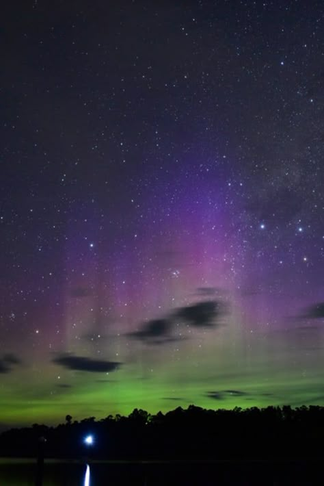 Check out "Aurora Australis or Southern Lights" in Tasmania Southern Lights Tasmania, Southern Lights Australia, Aurora Australis Tasmania, Night Starry Sky, Tasmania Travel, Sky Rain, Escape Velocity, Aurora Sky, Clifton Beach