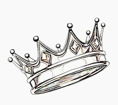 Crown Ink Drawing, Kings Crown Tattoo Design, King Crown Drawing Design, Crown Drawing Ideas, Crown Line Tattoo, Crown On Head Drawing Reference, Anime Crown Design, Crown Drawing Sketches, Crown Design Drawing