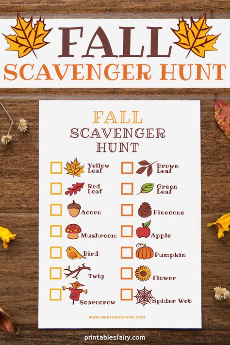 Encourage your kids to get outdoors with this Fall Scavenger Hunt. #fallactivities #fallactivitiesforkids #activitiesforkids Fall Scavenger Hunt For Kids, Fall Scavenger Hunt, Fall Preschool Activities, Kids Fall Crafts, Harvest Party, Scavenger Hunt For Kids, Autumn Activities For Kids, Fall Preschool, Fall Crafts For Kids