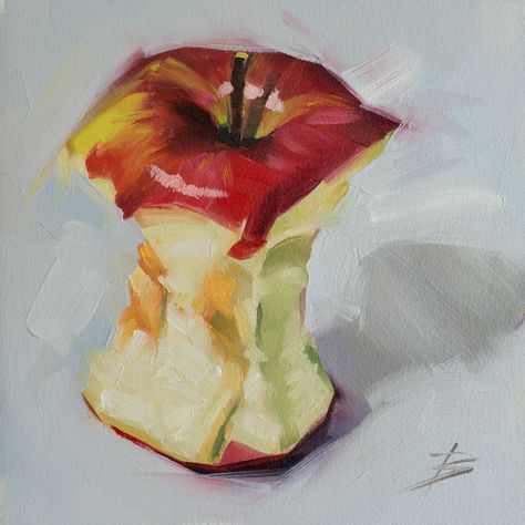 Fruit Art Drawings, Apple Core, Labs Art, Apple Painting, Gcse Art Sketchbook, Art Fruit, Apple Art, Fruit Painting, Gcse Art