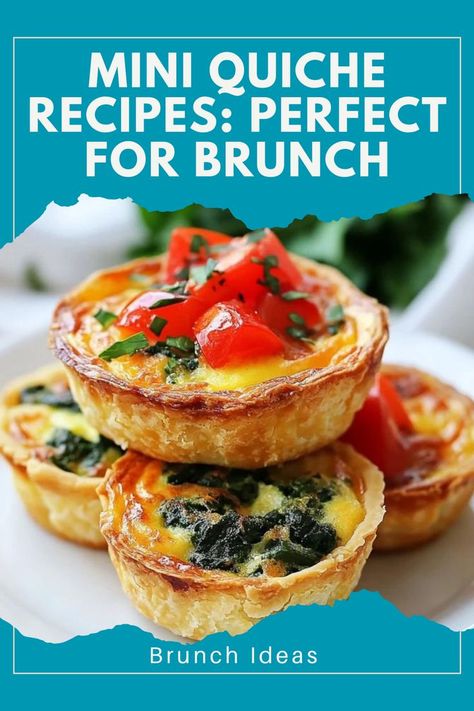 🍳 Mini Quiches – These mini quiche recipes are perfect for brunch or a quick snack! Full of flavor and easy to make. 🧀 #MiniQuiches #BrunchIdeas #SavoryBites #QuickMeals Quiche Recipes Easy Muffin Pan, Mini Egg Quiche Recipes, Muffin Tin Quiche With Crust, Crustless Mini Quiches In Muffin Tin, Easy Mini Quiche Recipes, Small Quiche Recipes, Mini Crustless Quiche Recipes, Individual Quiche Recipes, Bisquick Quiche Recipes