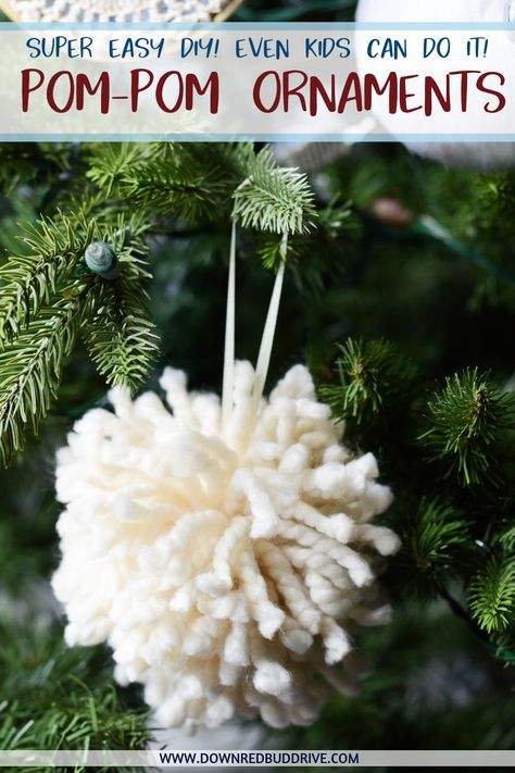 Pom Pom Ornament | Pom Pom Ornaments | Pom Pom DIY | Pom Pom Craft | Pom Pom Ornaments DIY | Pom Pom Ornaments Christmas | Pom Pom Ornaments for Kids | Ornaments DIY | Ornaments DIY for Kids | Ornaments DIY Christmas | Ornaments Handmade | Down Redbud Drive #pompoms #pompomornaments #christmasornaments #diychristmasornaments Toddler Ornaments, Whimsical Crochet, Diy Pom Poms, Christmas Crafts For Toddlers, Diy Christmas Ornaments Easy, Diy Pom Pom, Crochet Christmas Decorations, Diy Ornaments, Crochet Ornaments