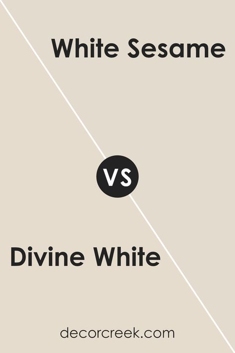 Divine White SW 6105 by Sherwin Williams vs White Sesame SW 9586 by Sherwin Williams White Sesame Sherwin Williams, Exterior White Paint Colors, White Trim Paint, Sherwin Williams White Paint Colors, Sherwin Williams White Paint, White Paint Colors For Walls, Off White Paint Colors, Best White Paint Colors, Divine White