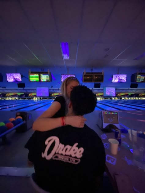 Cute Couple sitting together during a bowling date with neon lights Bowling Date, Bowling Pictures, Physical Connection, Summer Date Ideas, Alphabet Dating, Romantic Boyfriend, Power Dynamics, Dream Dates, Date Idea