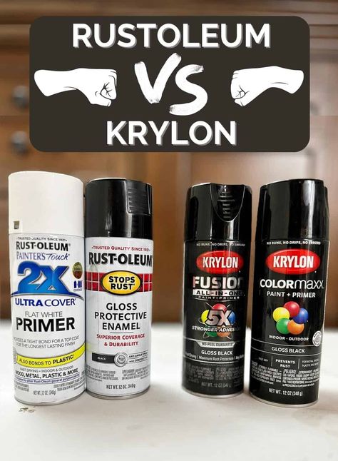 Krylon vs Rustoleum Spray Paint Rustoleum Paint, Best Spray Paint, Krylon Spray Paint, Rustoleum Spray Paint, Spray Paint Cans, Spray Paints, Furniture Refinishing, Rust Oleum, Painted Chairs