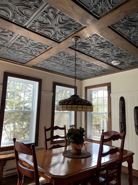 Faux Tin Tiles, Faux Tin Ceiling, Faux Tin Ceiling Tiles, Decorative Ceiling Tile, Faux Tin, Tin Tiles, Tin Ceiling Tiles, Diy Ceiling, Kitchen Ceiling