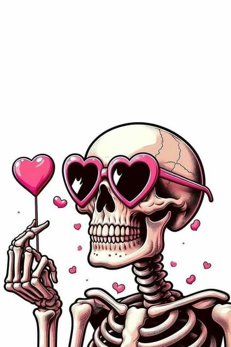 Valentines Gift Wrap, Valentines Day Drawing, Skeleton Art, Valentines Wallpaper, Cute Planner, Skull Wallpaper, Dessin Adorable, Día De Muertos, Creepy Cute