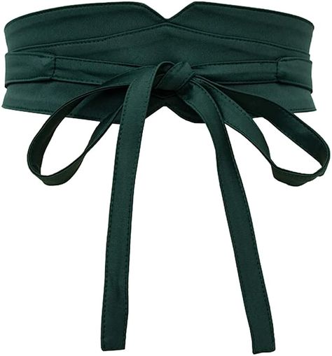 Aecibzo Women's Wide Waist Belt Self Tie Wrap Around Obi Waist Band Cinch Boho Dress Belts, Dark Green, Length 96.4inch, Fit waist 26.7-37.4inch : Amazon.ca: Clothing, Shoes & Accessories Wide Waist Belt, Dress Belts, What Is Advertising, Obi Belt, Tie Wrap, Wide Waist, Slim Waist, Character Costumes, Belted Dress