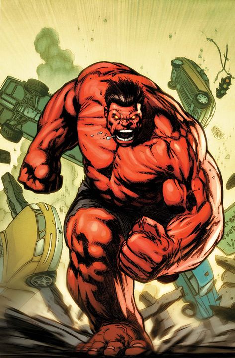 Red Hulk is General Thunderbolt Ross who is a master strategist in war and military tactics. Red Hulk is described as "absolutely uninhibited, tactically intelligent". The Red Hulk is the kind of Hulk we haven't seen before, a thinking, calculating, brutal weapon-toting kind of Hulk. Red Hulk Marvel, Red She Hulk, Hulk Art, Hulk Comic, Marvel Hulk, Red Hulk, Hulk Smash, The Incredible Hulk, Arte Dc Comics