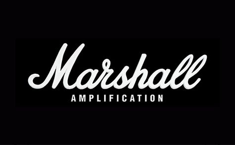 Marshall Amplification Logo Design — Designspiration Marshall Logo, Typographic Logos, Marshall Amplification, Jim Marshall, Marshall Amps, Guitar Logo, Gear Logo, Drum Heads, Portfolio Logo