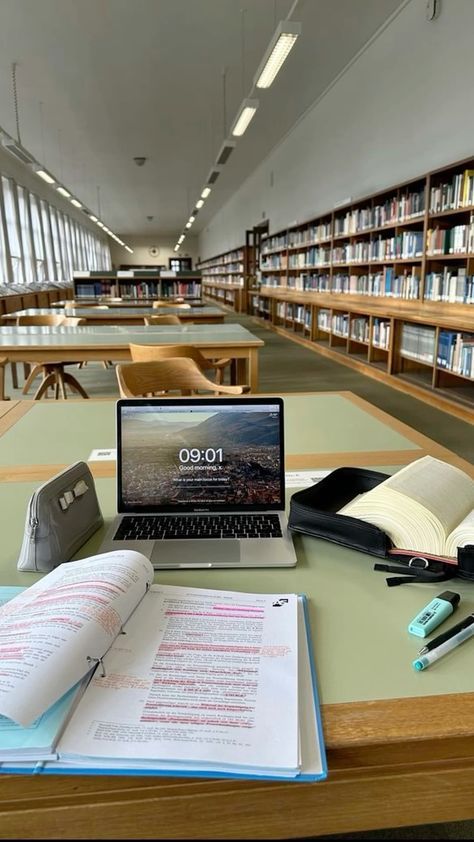 Work And Study Aesthetic, Studying Aesthetic In Library, Books And Study Aesthetic, Vision Board Library, Laptop School Aesthetic, Working At The Library Aesthetic, Laptop And Book Aesthetic, Working In Laptop Aesthetic, Studying With Laptop Aesthetic