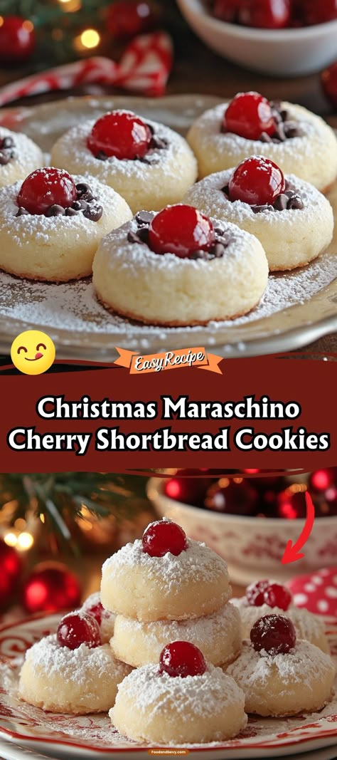 Brighten your holiday table with Christmas Maraschino Cherry Shortbread Cookies. These festive cookies feature colorful cherries and a rich, buttery shortbread that melts in your mouth. #ChristmasCookies #CherryShortbread #FestiveBaking Cherry Butter Cookies, Cookies With Cherry In Middle, Christmas Maraschino Shortbread Cookies, Short Bread Cookies With Cherries, Cherry Shortbread Cookies Christmas, Cherry Winks Cookies Holidays, Cookie With Cherry In Middle, Shortbread Cookies With Cherry On Top, Christmas Maraschino Cherry Shortbread Cookies