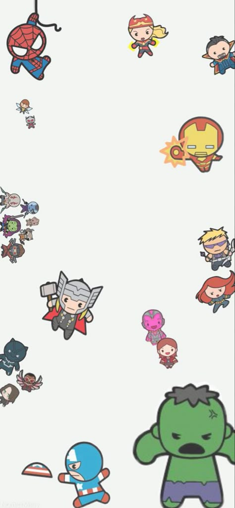 Avengers Cute Wallpaper, Cool Avengers Wallpaper, Chibi Avengers Wallpaper, Mini Avengers Wallpaper, Cartoon Marvel Wallpaper, Chibi Spiderman Wallpaper, Iron Man Cartoon Wallpaper, Foreverandmore Wallpaper, Marvel Cute Wallpaper