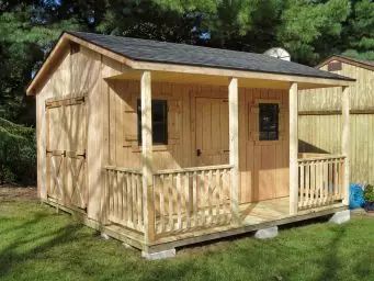 Quality Cabin Sheds [2021 Model] | Beachy Barns | Since 1982 Farmhouse Shed, Shed Kits For Sale, Craft She Shed, Home Art Studios, Backyard Art Studio, Farmhouse Sheds, Mini Homes, Build Your Own Shed, Wooden Cabin