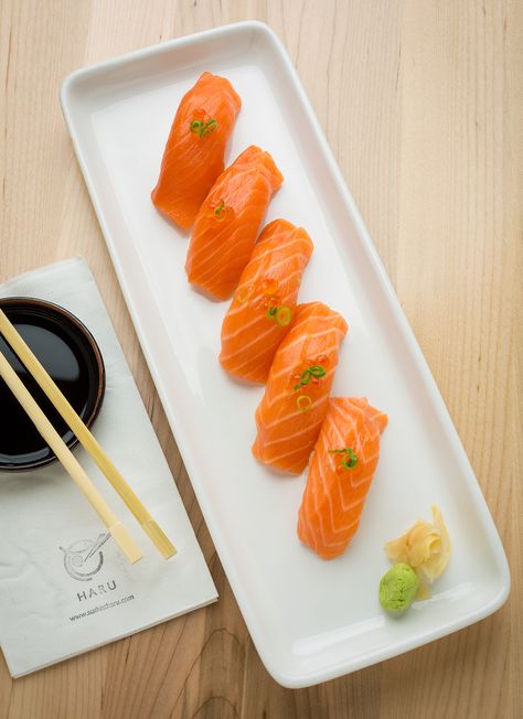 Salmon Nigiri, Hello Kitty Food, Sushi Nigiri, Salmon Sashimi, Nigiri Sushi, Salmon Sushi, Wishlist 2024, Birthday Wishlist, Food Photography