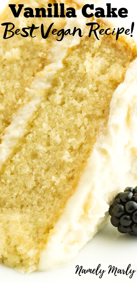 Vegan Vanilla Cake Recipe, Homemade Vanilla Cake Recipe, Dairy Free Vanilla Cake, Vegan Vanilla Cake, Homemade Vanilla Cake, Best Vegan Desserts, Vegan Birthday, Vegan Birthday Cake, Moist Vanilla Cake