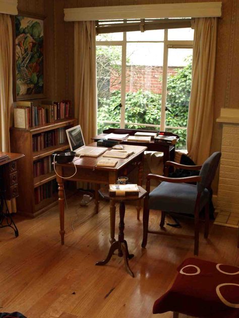 A Writer’s Room - Damon Young Writers Office, Creative Workspace Inspiration, Writer's Office, Home Office Design On A Budget, Writing Studio, Writing Room, Writers Desk, Lots Of Books, Long Room