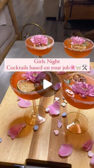 Madison Olson on Instagram: "THE BEST GIRLS NIGHT - Cocktail based on your job #girlsnightin #girlsnight #cocktailbasedonyourjob" Themed Drinks For Girls Night, Themed Girls Night, Girls Night Cocktails, Hosting Ideas, Girls Night Party, Themed Drinks, February 1, Night Party, Winter Solstice