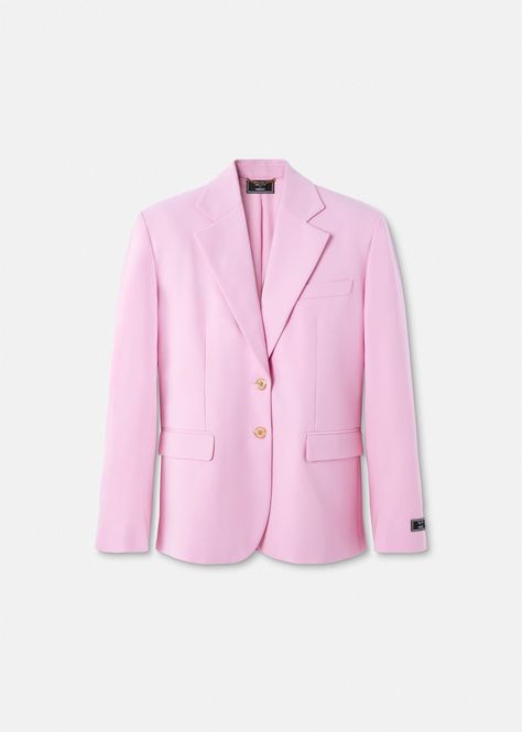 Versace Women's Medusa Oversized Blazer in Pink | Versace INT Pink Versace, Versace Blazer, Versace Pink, Versace Home, Pink Blazer, Women's Jackets, Oversized Blazer, Blazer Fashion, Gianni Versace