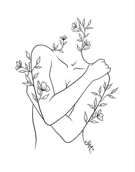 Sapphic Line Art, Line Art Emotions, Woman Flower Illustration, Tattoo Ideas Anatomy, Female Silhouette Drawing, Women Drawing Sketches, Women One Line Drawing, Black And White Tattoos For Women, Still Growing Tattoos