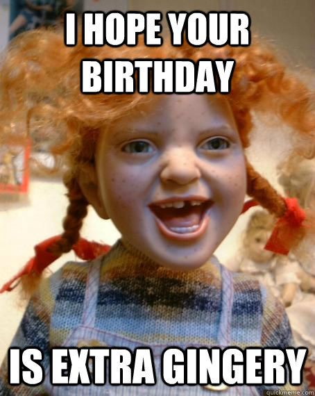 Hilarious Funny Happy Birthday Memes Weird Happy Birthday, Happy Birthday Jokes, Ginger Kids, Cursed Objects, Birthday Memes, Happy Birthday Meme, Birthday Meme, Creepy Dolls, Red Heads