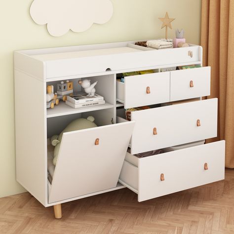 Baby Changing Table Dresser Nursery Chest Storage Changing Dresser - Bed Bath & Beyond - 37397731 Baby Changing Table Dresser, Changing Table Storage, Changing Table Top, White Changing Table, Dresser Nursery, Changing Dresser, Diaper Changing Table, Baby Dresser, Chest Storage