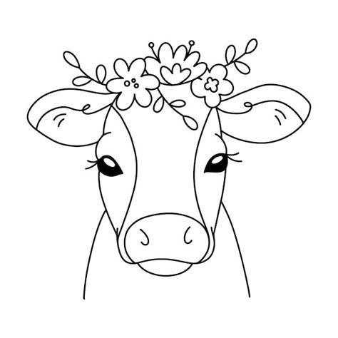 Cute cow with a bouquet of flowers outli... | Premium Vector #Freepik #vector #cartoon-sketch #line-drawing #animal-drawing #black-white-illustration Cow Outline Tattoo, Cow Head Tattoo, Cow Line Drawing, Cute Cow Tattoo, Flowers Outline, 3d Tiskárna, Animal Line Drawings, Cow Drawing, A Bouquet Of Flowers