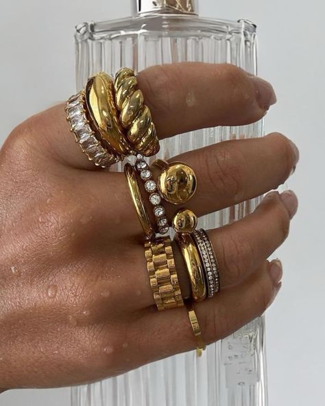 ✨from simple stacking rings, to unique statement rings, diamond glam rings, classic rings…mood has you covered. shop our exquisite collection of rings now and start building your new stack✨ Cool Girl Rings, Gold Statement Rings, Ring Stack Mixed Metal, Gold Rings Stack, Stacked Jewelry Rings, Ring Stack Ideas, Diamond Ring Stack, Ring Stacking Ideas, Jewelry Combos