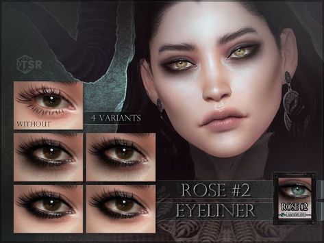 Sims 4 Cc Face Peircings, Rose Eyeliner, Sims 4 Cc Goth, Cc Makeup, Sims Download, Sims 4 Cc Eyes, Sims 4 Tsr, Sims 4 Cas Mods, Makeup Cc