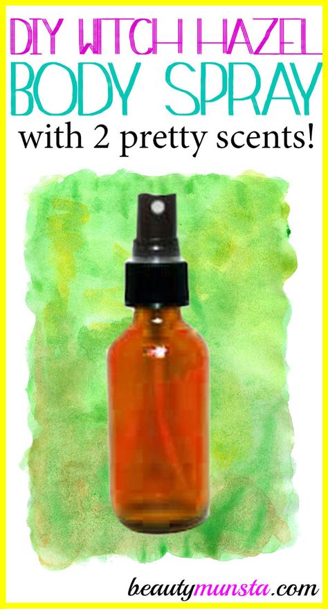 Homemade Body Spray, Body Spray Recipe, Diy Body Spray, Witch Hazel Uses, Witch Hazel For Skin, Essential Oil Perfumes Recipes, Homemade Perfume, Natural Beauty Hacks, Perfume Recipes