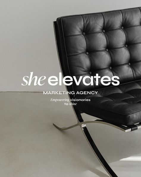 Introducing She Elevates, a trailblazing marketing agency committed to propelling female-led businesses to new heights. 🤍 At Designs by Gabi, we create bespoke, delightful, memorable visual identity designs that truly represent your business values and connect with high-end customers. If you're ready to LEVEL UP inquiry from the link in bio! Let's create a brand identity you'll be proud of! . . . #businesscoach #marketingagency #entrepreneucoach #marketingstrategy #coachbranding #digital... New Business Marketing Ideas, Marketing Agency Aesthetic, Empowering Branding, Marketing Agency Design, Digital Agency Branding, Design Agency Branding, Marketing Agency Branding, High End Branding, Brand Design Ideas