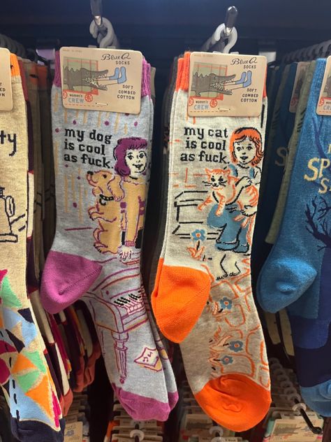 Funny Socks Aesthetic, Blue Q Socks, Art Supplies List, Socks Aesthetic, Silly Socks, Blue Q, Funky Socks, Funny Socks, Fashion Socks