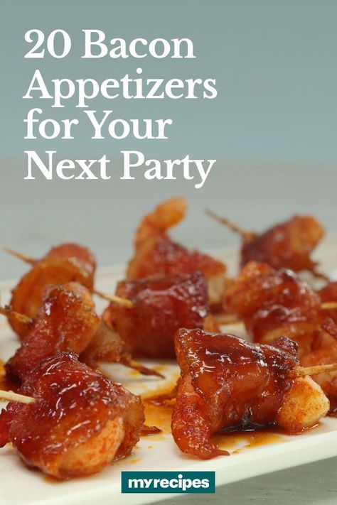 Bacon Breakfast Appetizers, Bacon Balls Appetizers, Bacon Finger Food Ideas, Bacon Ideas Snacks, Bacon Snack Recipes, Canadian Bacon Appetizers, Snacks With Bacon, Grilling Appetizers Ideas, Bacon Bar Ideas