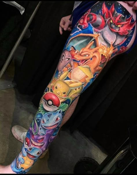 Pokemon Sleeves, Geek Tattoos, Pikachu Tattoo, Pokemon Tattoos, Crazy Tattoos, Tattoo Master, Geek Tattoo, Pokemon Tattoo, Spooky Tattoos