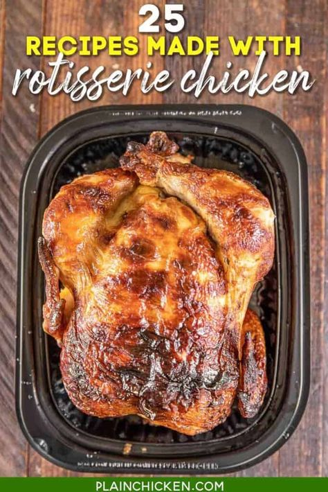 25 Recipes to Make with a Costco Rotisserie Chicken - rotisserie chicken is my secret weapon in the kitchen. It tastes great and saves so much time! Pull the chicken meat from the bones and freeze for a quick meal later. Use the chicken in any recipe that calls for cooked chicken - casseroles, soups, sandwiches, dips. One chicken can make two casseroles! We always have some in the freezer to whip up an easy meal! #rotisseriechicken #chicken #freezermeals #costco #casserole #soup Store Bought Rotisserie Chicken, Rice Meals, Costco Rotisserie Chicken, Things To Cook, Chicken Keto, Leftover Rotisserie, Broiled Chicken, Chicken Easy, Rice Dinner