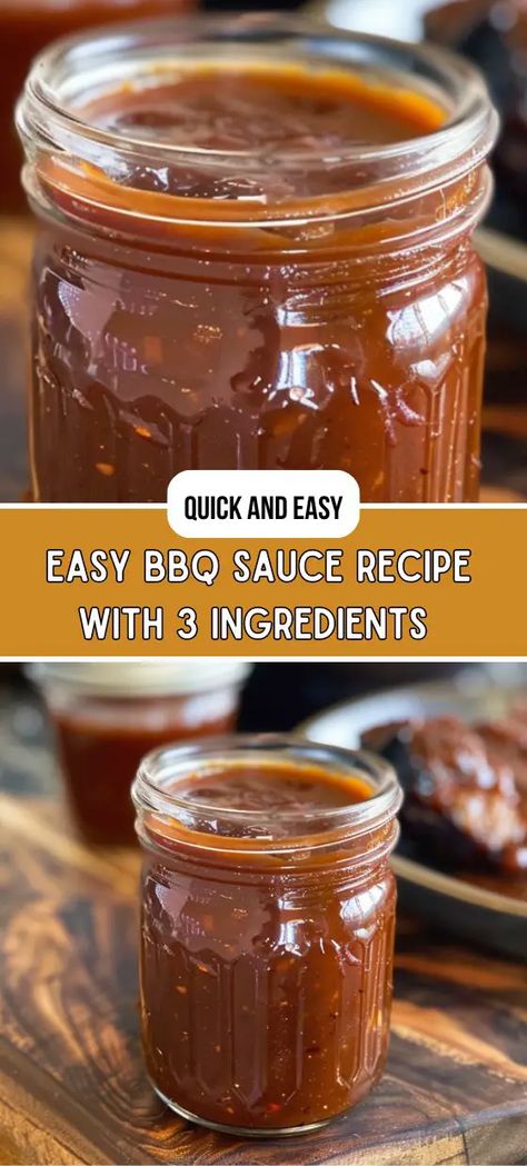 Quick Bbq Sauce Recipe, 3 Ingredient Bbq Sauce, Maple Bbq Sauce Recipe, Diy Bbq Sauce, Barbecue Sauce Recipe Easy, Honey Bbq Sauce Recipe, Home Made Bbq Sauce, Sweet Baby Rays Bbq Sauce, Homemade Barbecue Sauce Recipe