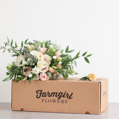 Farmgirl Flowers launches a bridal collection so you can find the perfect bouquet for your wedding day! Flower Delivery Box, Floral Treats, Florist Packaging, Revision Ideas, Handpicked Flowers, Floral Packaging, Farmgirl Flowers, Floral Design Business, Letterbox Flowers