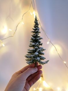 Winter Miniature, Mini Christmas Tree Diy, Homemade Christmas Tree, Miniature Christmas Tree, Christmas Diorama, Christmas Tree Lots, Dollhouse Christmas, Christmas Village Display, Winter Tree