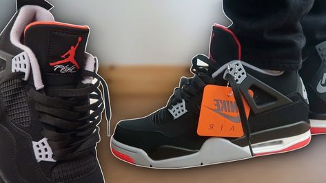 How To Lace Jordan 4 Breds (4 Ways w/ ON FEET) | Featuring 'Breds 2019' (THE BEST WAY!) Concord 11s, Bred 4, Ways To Lace Shoes, Jordan 11s, Lace Shoes, American Video, Air Jordan 4, Music Streaming, Lace Fashion