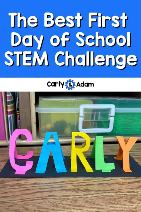 3D Name Tag STEM Challenge Back To School Steam Activity, Getting To Know You Stem Activities, Name Stem Activities, Beginning Of The Year Steam Activities, Steam For 3rd Grade, First Week Of School Stem Activities, 3rd Grade Steam Activities, Stem 2nd Grade, Stem Introduction Lesson