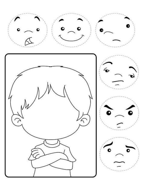 Oppgaver For Barn, Emotions Preschool, Emotions Activities, All About Me Preschool, Kids Worksheets Preschool, Preschool Activities Toddler, Kindergarten Learning Activities, Kindergarten Learning, English Lessons For Kids