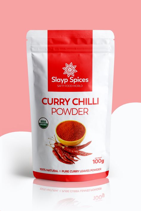 Curry Powder Packaging Design, Spice Package Design, Chilli Powder Packaging Design, Natural Packaging Design, Powder Packaging Design, Pouch Packaging Design, Amazon Aesthetic, Packing Idea, Powder Packaging