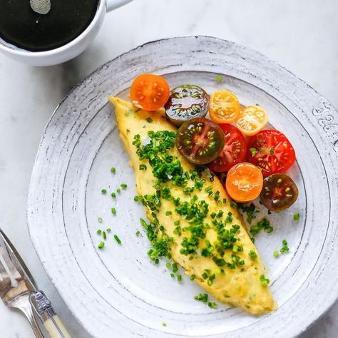 Ronny Joseph Lvovski on Instagram: "The best part of a French omelette is that it gets better every time you make it...and the fact that you don't have to wait in line at a restaurant for overpriced eggs... YouTube video in bio link #cheapthrills" French Omelette Plating, Omelette Plating Ideas, Omelette Presentation, Fine Dining Breakfast Ideas, French Brunch Menu Ideas, Omelette Plating, French Cafe Food, Fine Dining Breakfast, Egg Restaurant