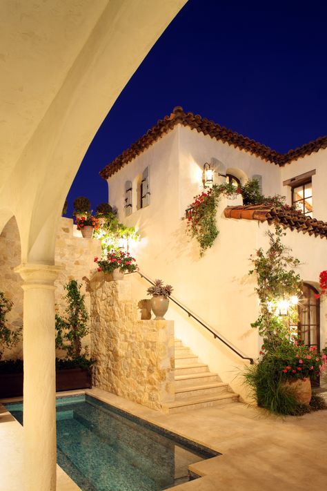 Spain House, Hacienda Homes, Houses In Mexico, Hacienda Style Homes, Mexico House, Mediterranean Style Homes, Spanish Style Home, Spanish Style Homes, Hacienda Style